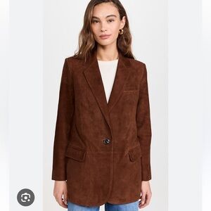 Madewell Rich Brown Kline Suede Blazer